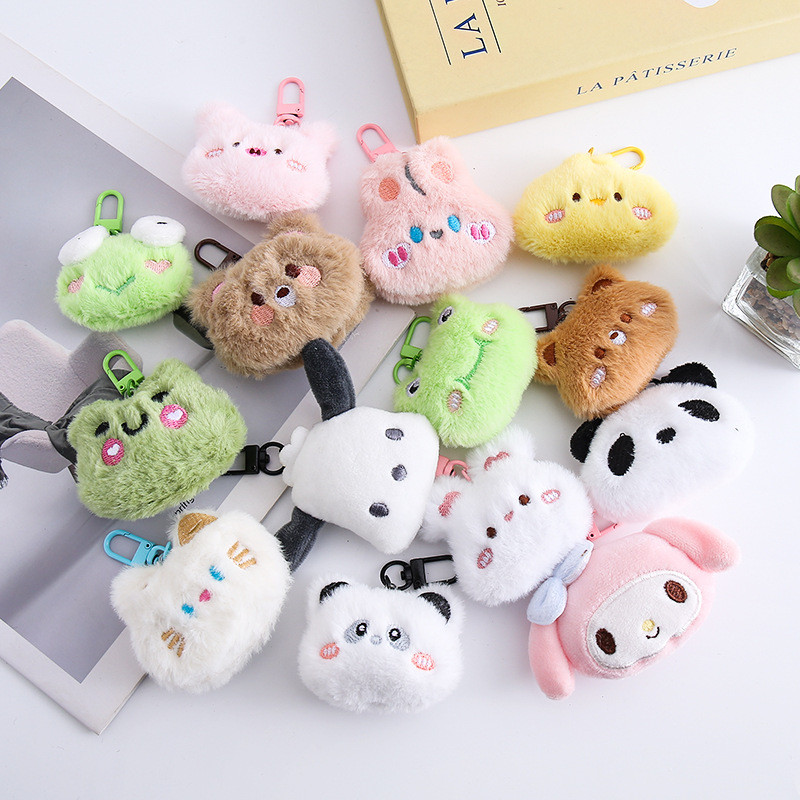 Cute Cartoon Animal Plush Keychain Bear Frog Panda Chick Squishy Bag ...