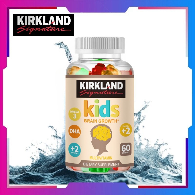 KIRKLAND Kids Brain Growth Gummies with Omega 3&DHA Promote Optimal ...