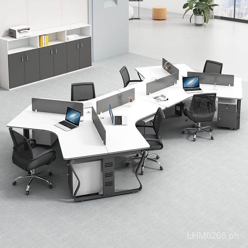 Six staff members3Modern Corner Office Desk Cubicle Creative Office ...