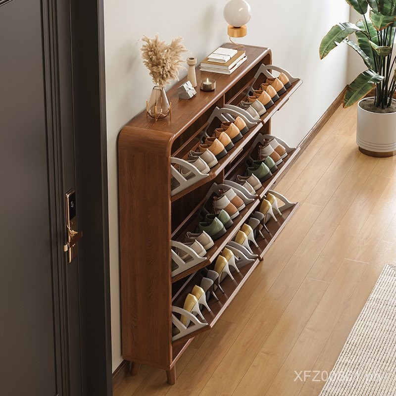 Board Shoe Cabinet Flip Shoe Rack Storage Space-saving Entrance Cabinet ...