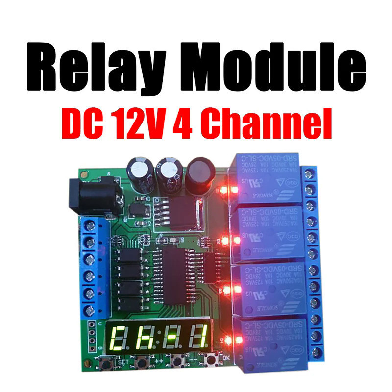 DC 12V 4 Channel Multifunction Cycle Delay Timer Relay Module Timing