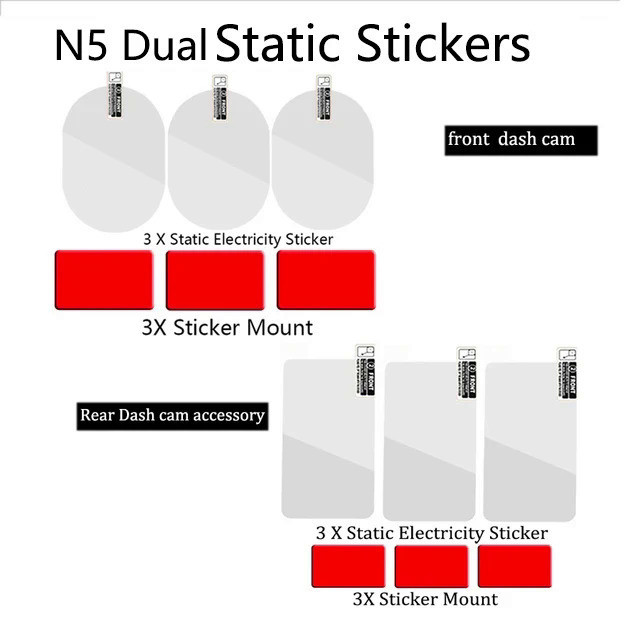 For DDPAI N5 Dual Dash Cam Smart Film and Static Stickers for DDPAI N5 ...