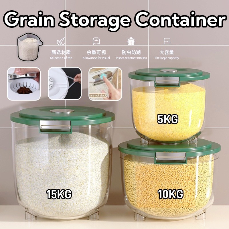 5KG-15kg Rice Bucket Sealed Insect-proof Grain Storage Container With ...