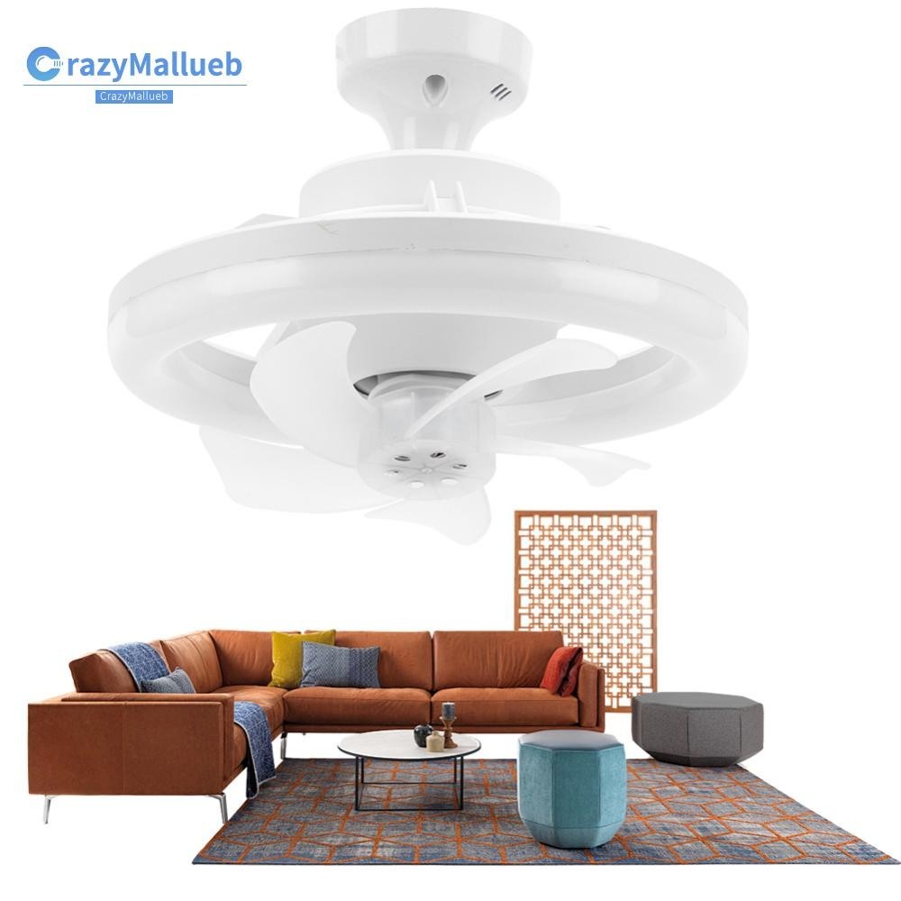 Modern Ceiling Fans with Light RGB/3 Colors Dimmable Low Profile