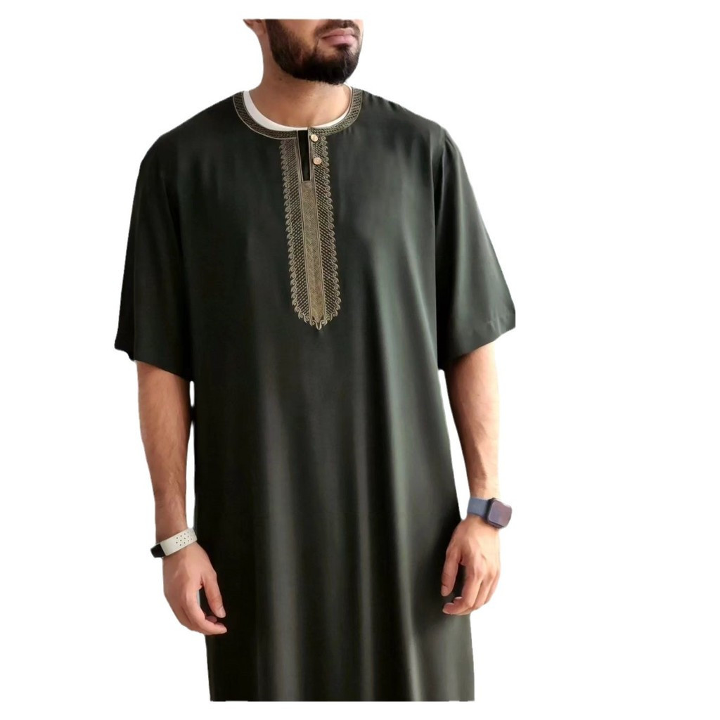 Raya 2025 Eid Ramadan Raya Jubba Thobe Retro Muslim Middle-Sleeved ...