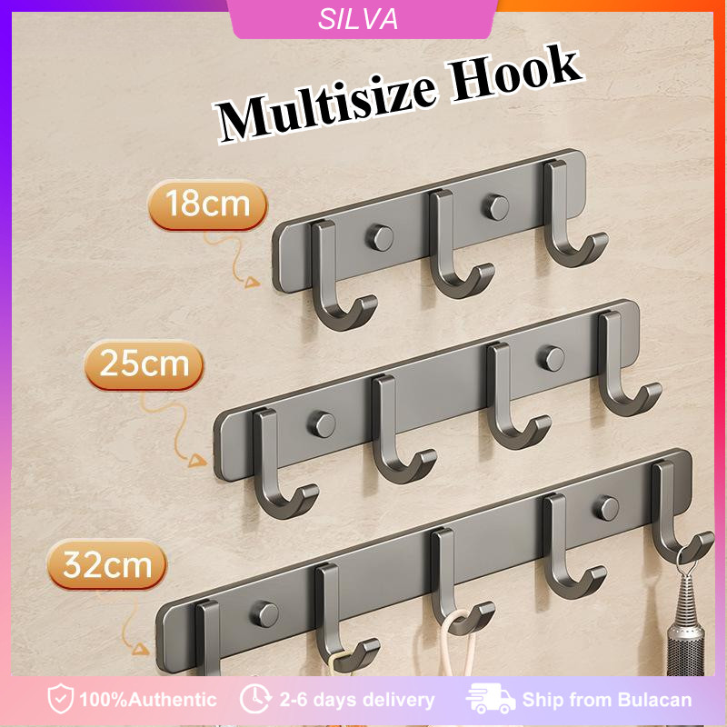 Metal Hooks Holder Aluminum Key Coat Clothes Door Holder Rack Hook Wall ...