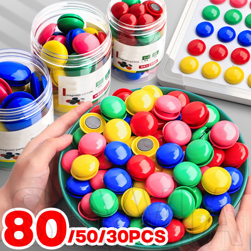 SLXC-6-80Pcs 20/30/40mm Circular Magnet Bead - Office Whiteboard ...