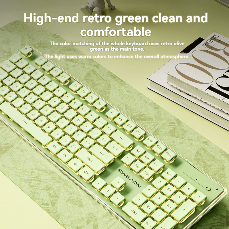 GeeX V3 wired silent keyboard and mouse set computer girls boys couple ...