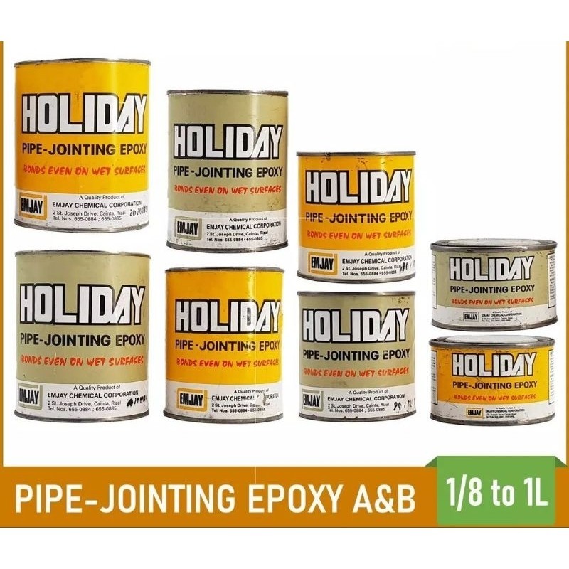 HOLIDAY EPOXY PVC PIPE-JOINTING EPOXY 1/8L, 1/4L, 1/2L, 1L NON SAG ...