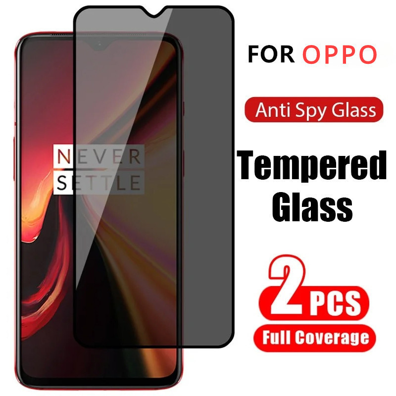 2pcs Anti Spy Privacy Tempered Glass Oppo A98 A78 A57 A18 A38 A58 A96