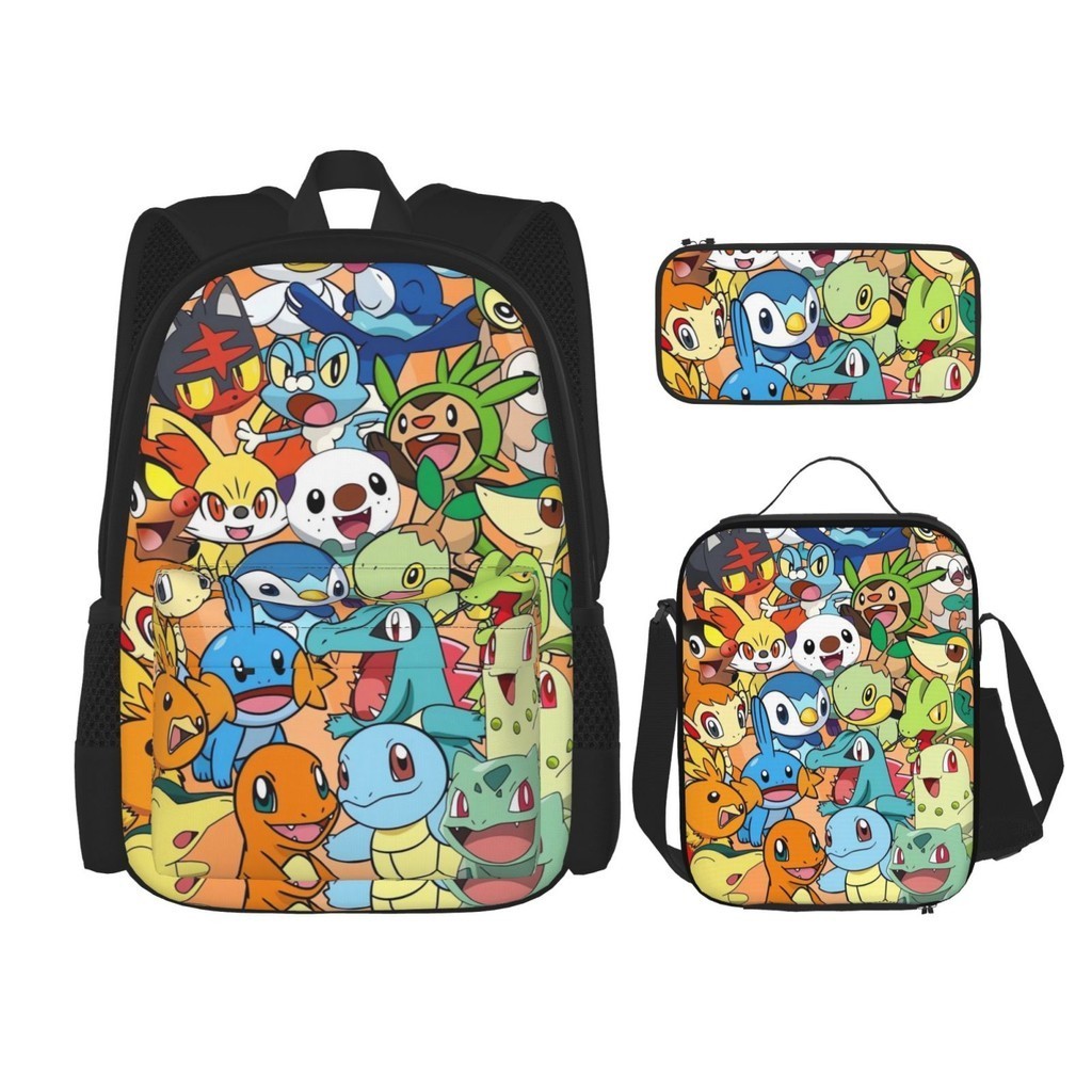 Pokemon Backpack Kids School Bookbag Set for Teen Girls Elementary