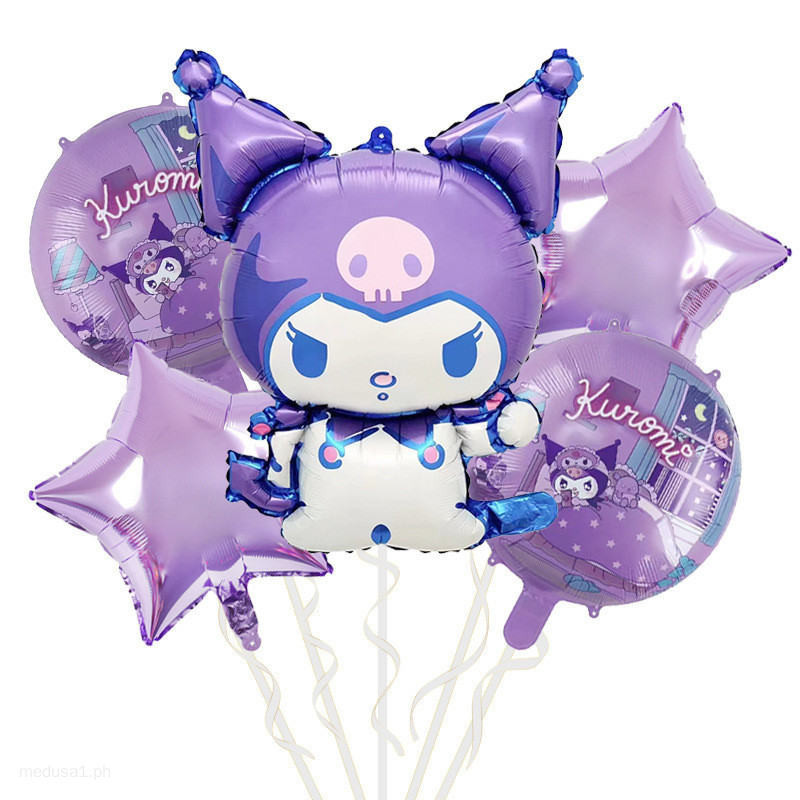 5pcs/Set Kuromi Theme Aluminum Film Balloon Set Cartoon Birthday Party