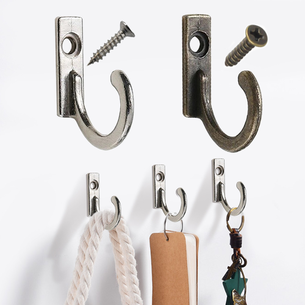 10PCS Small Antique Hooks Wall Hanger Hook Curved Buckle Horn Lock ...
