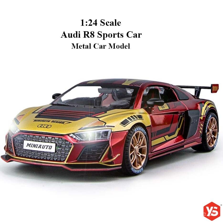 1:24 Scale Diecast Audi R8 Track Edition Sports Car Alloy Car Model ...