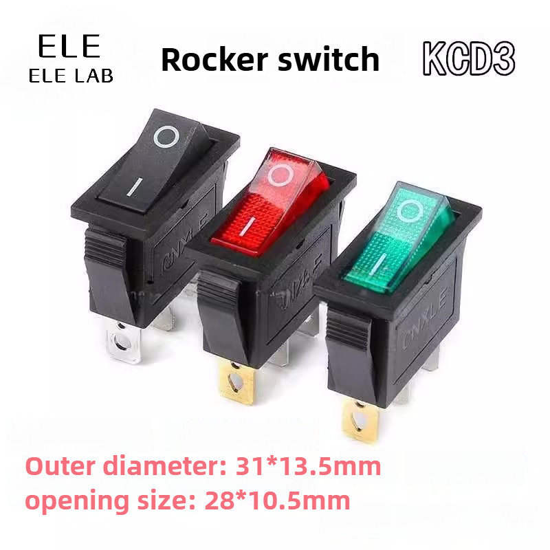 5Pcs KCD3 Boat-Type Rocker Switch 3-Pin 2/3-Position 31x13.5mm 16A ...