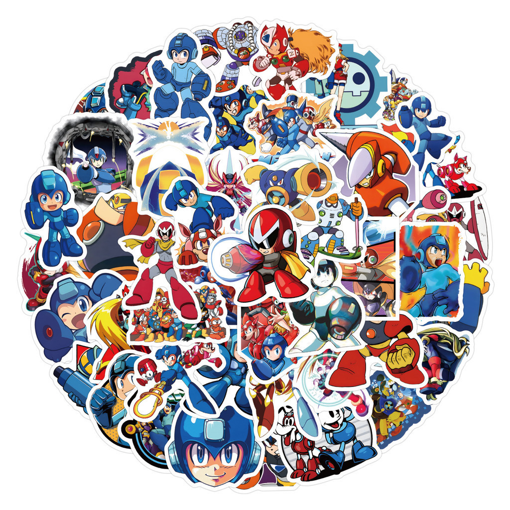 60 pcs Mega Man/ROCKMAN Video Game Cartoon Waterproof PVC Stickers ...