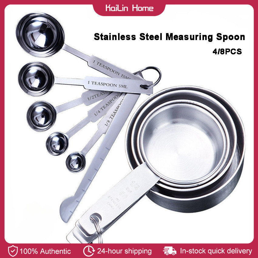 Stainless Steel Measuring Cup Spoon Cups Spoons Scoop Stackable Kitchen ...