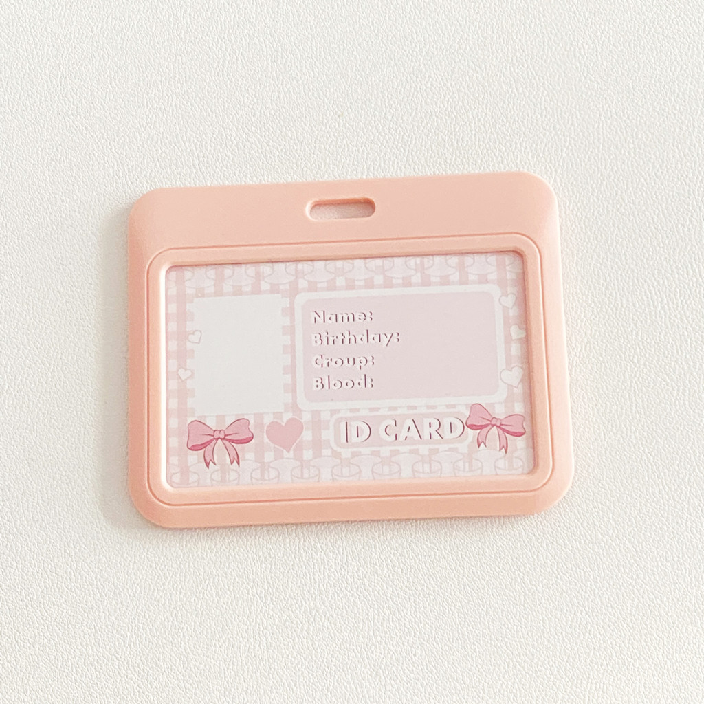 ID Badge Holder Hard Plastic Work Badge Sleeve Flash Pink Love Cloud ...