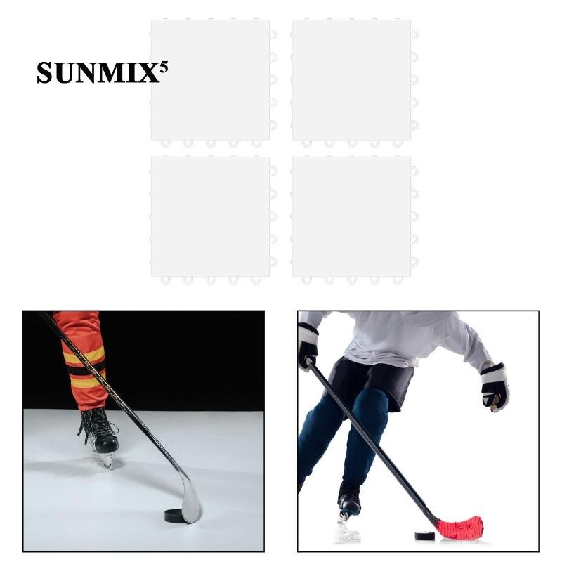 [ 4x Ice Tiles Smooth Surface Convenient 25cmx25cm Pucks Indoor Outdoor