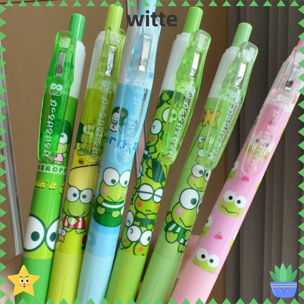 WITTEE 6Pcs/Set Keroppi Gel Pens, Cute Frog School Supplies Ballpoint ...