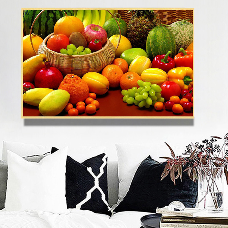 Visual Reference: Various Fruits Lemon Wall Art Pictures Canvas Painting Kitchen Decor