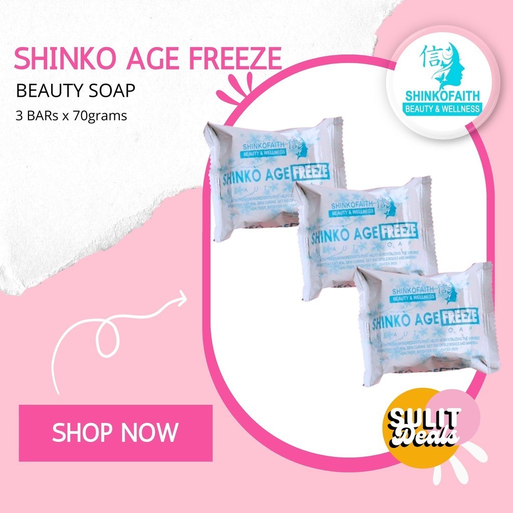 ShinkoFaith 3 BARS SHINKO AGE FREEZE Beauty Soap 70g | Shopee Philippines