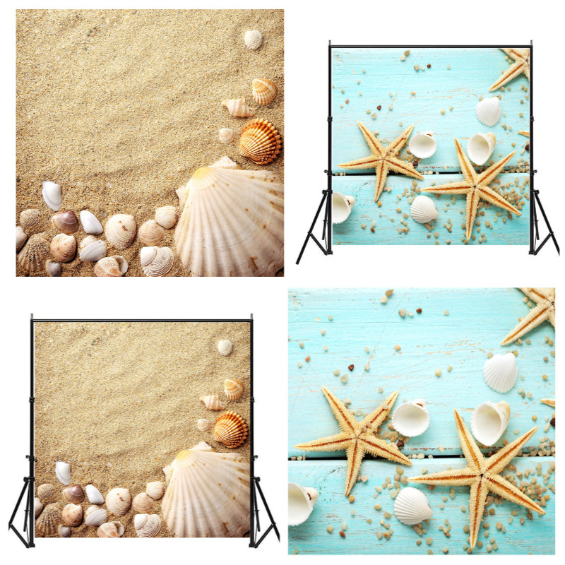 POSSBAY Starfish Beach Plank Theme Photography Backdrop for Photo Shoot ...