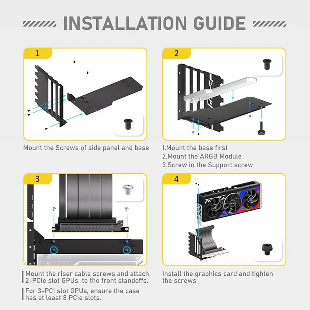 Vertical GPU Bracket Holder 90 Degree Right Angle GPU Mount Graphic ...