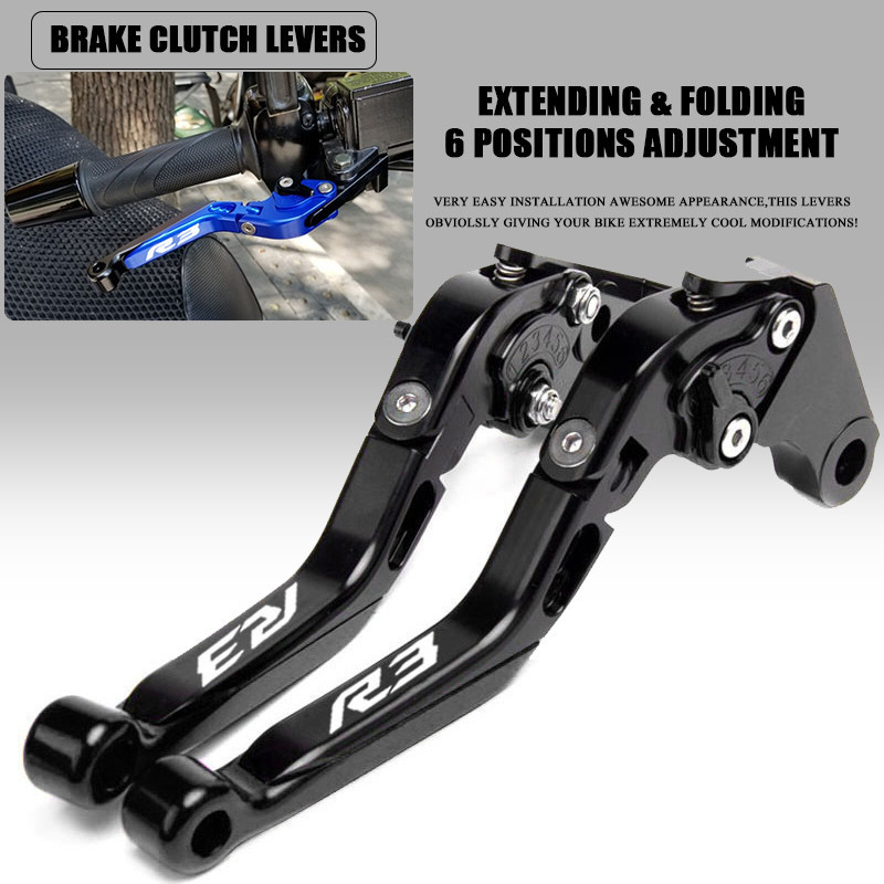 YZFR3 1 Pair Adjustable Brakes Clutch Levers Handle Bar for YAMAHA YZF ...