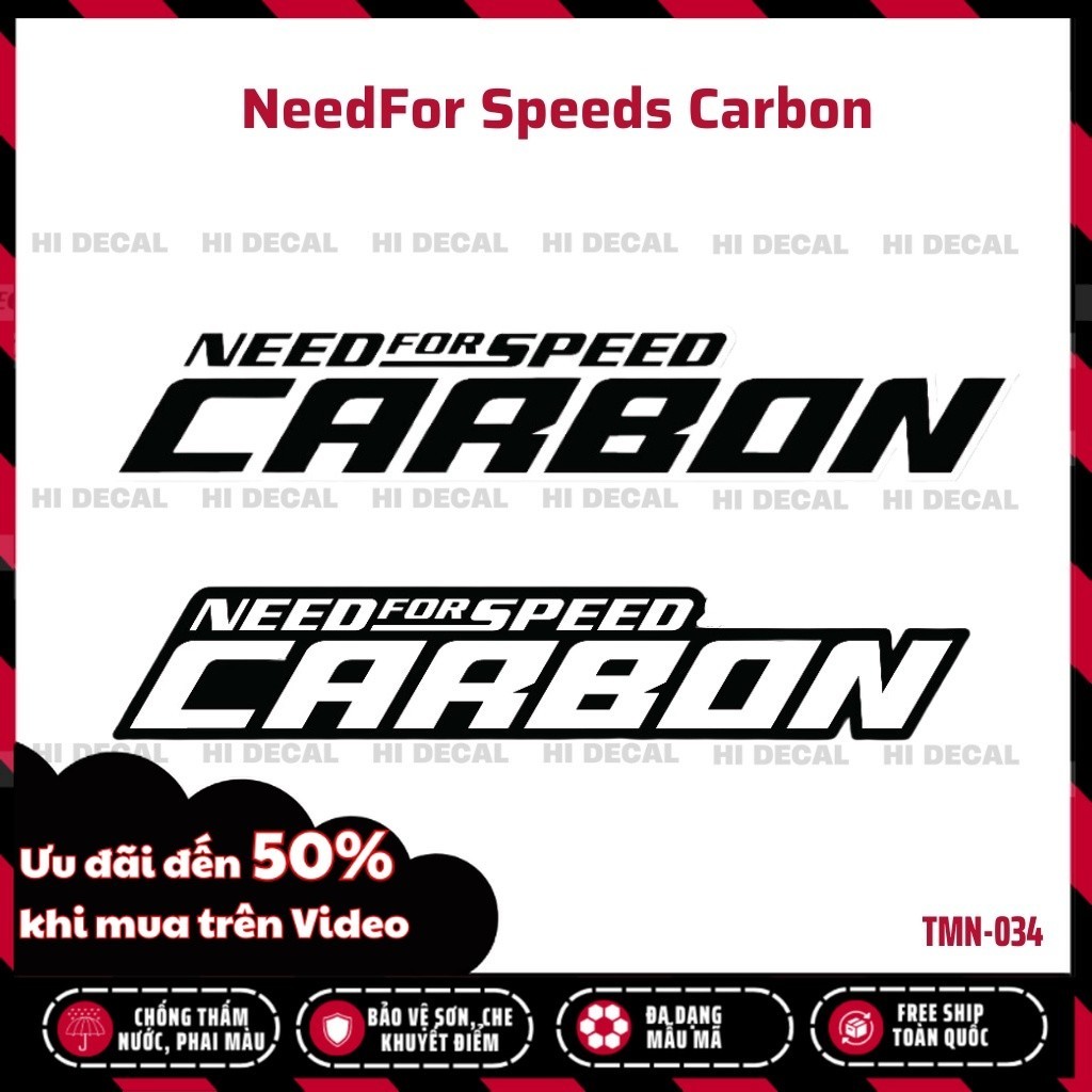 [1 piece] need for speed CARBON sticker for multi-position stickers ...