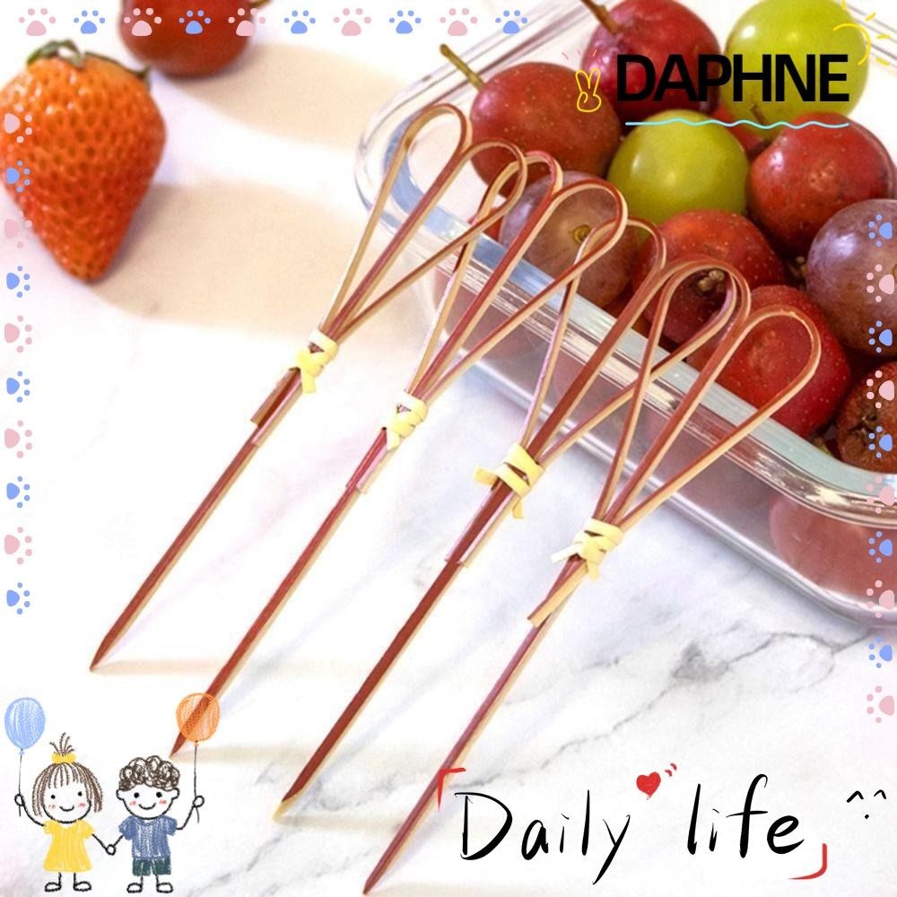 100 Pcs Pink Bow Cocktail Picks – Cute Bamboo Toothpicks For Parties & Appetizers