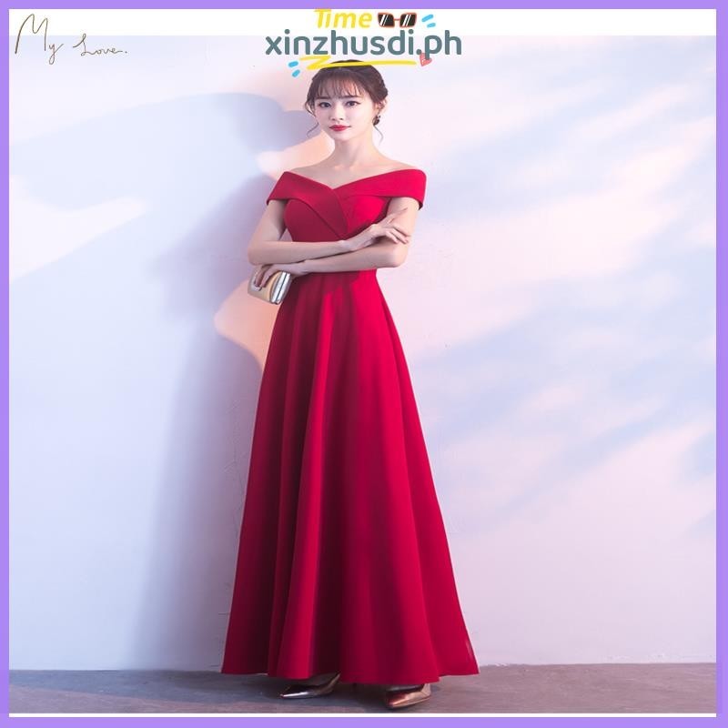 JS prom Party dress Evening Dinner Gown elegant Noble Bride Toast Dress ...