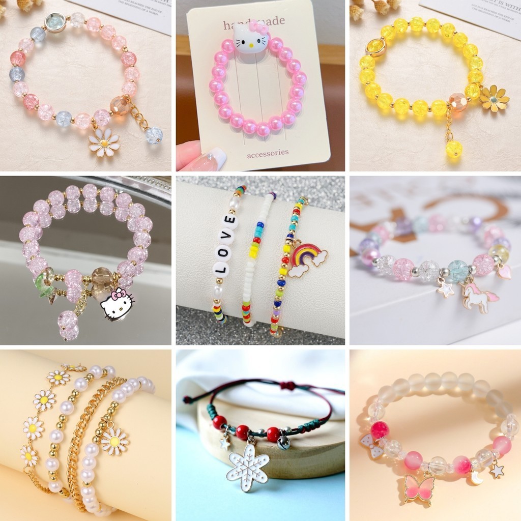 Cat's Eye Bell Bracelet Student Hello Kitty Bracelets Kids Cartoon ...