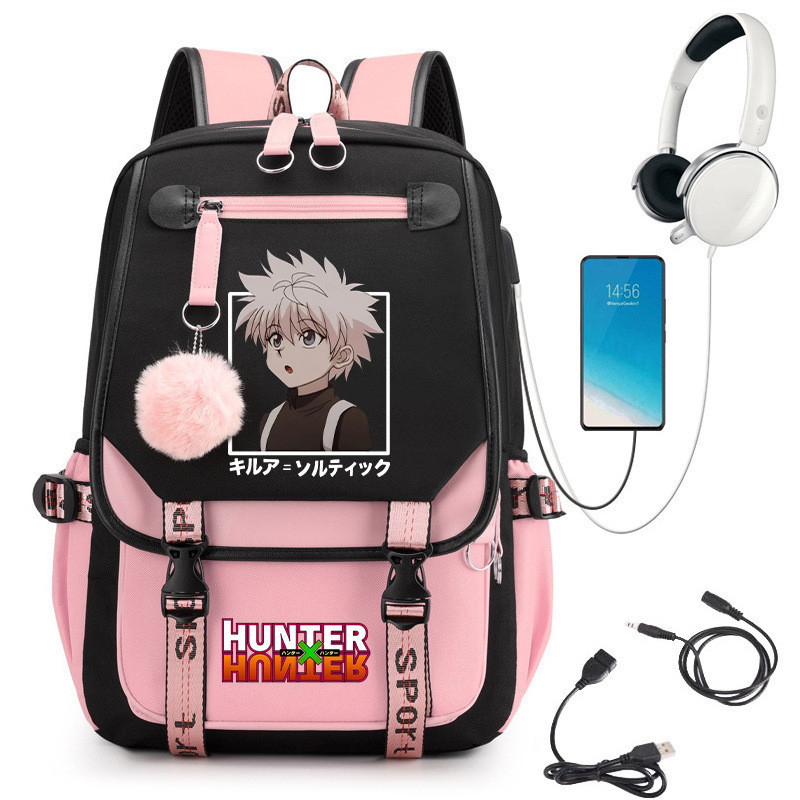 Hunter X Hunter Backpack Student Schoolbag with USB Interface School Bag Shopee Philippines