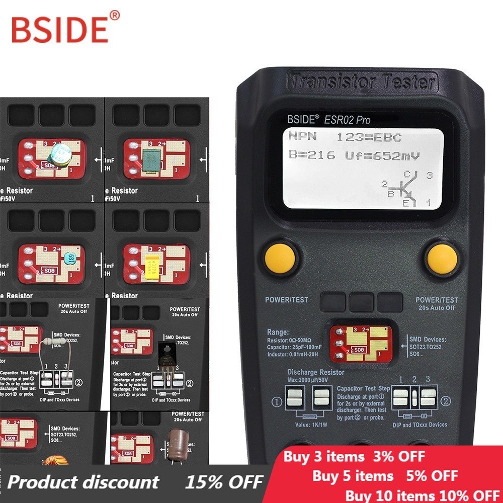 Bside Esr02 Pro Digital Transistor Tester Smd Chip Component | Cuotas sin interés