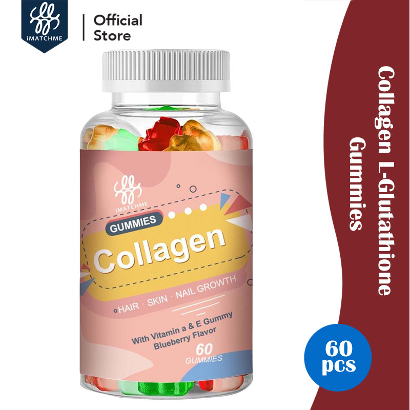 iMATCHME Collagen L-Glutathione Gummies with Vitamin A&E gummy for Anti-aging Whitening Skin Care