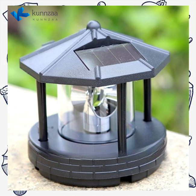 KUN LED Solar Powered Lighthouse 360 Degree Rotating Lamp With 2 Solar ...