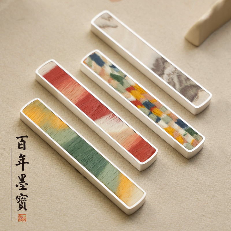 Silver Wood Rhyme Weight Ruler Desktop Creative Chinese Style Pressed ...