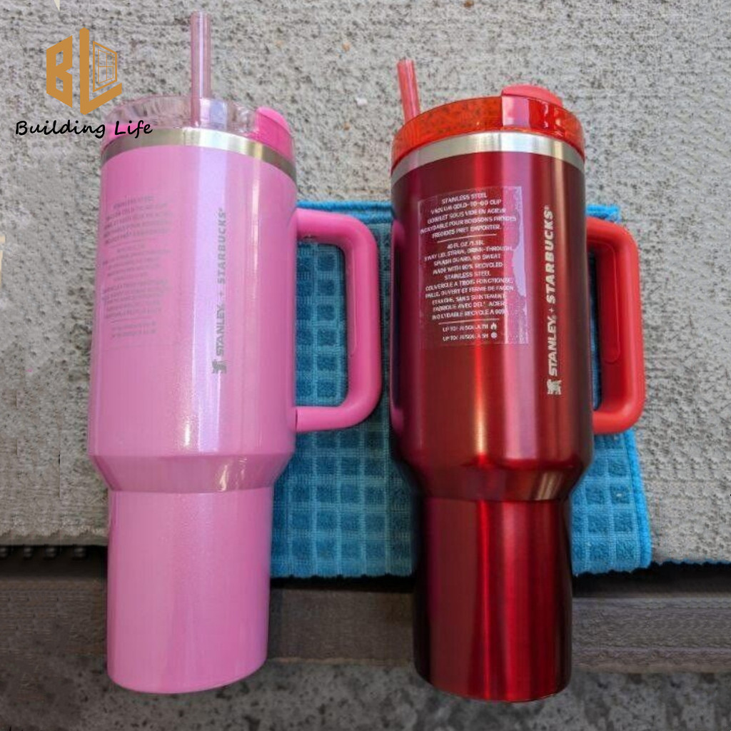 Starbucks × Stanley² Tumbler Thermos Cup Straw Cup Wine Red Pink Large ...