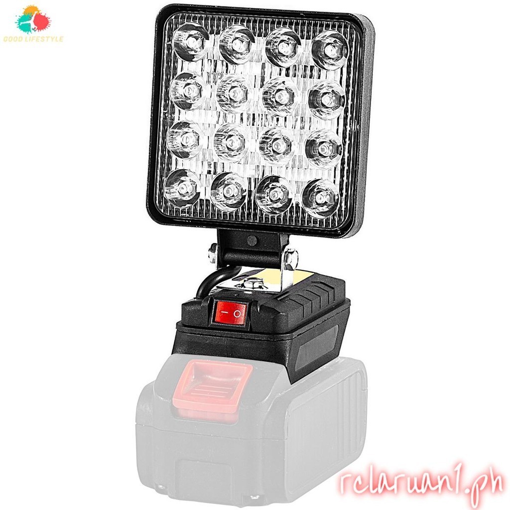Flood Work Light 18V/20V 27W 4inch Square LED Work Light 90° Rotatable ...