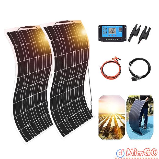 GO Solar Panel Kit Flexible Solar Panels With Monocrystalline Battery