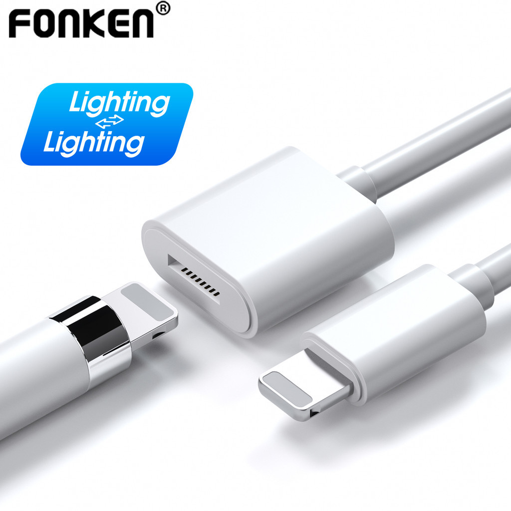 Fonken iOS Male to iOS Female Charging Adapter Cable For Aple Pencil ...