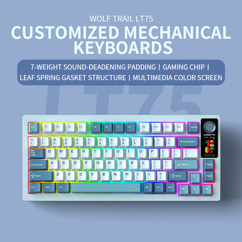 Langtu LT75 Mechanical Keyboard 80keys with Gasket Structure Full-key ...