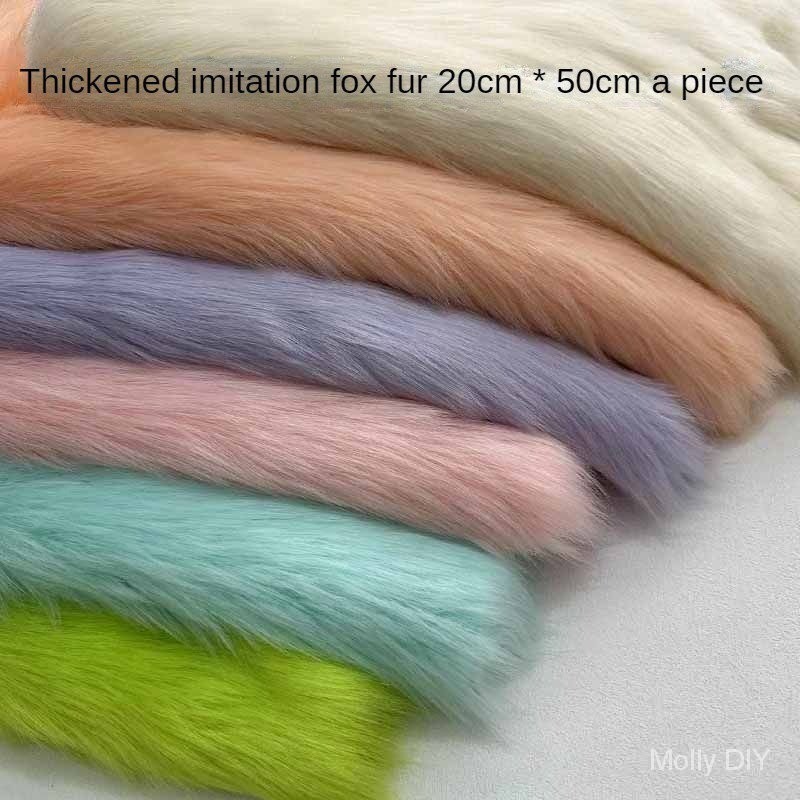 5CM fur Imitation Fox Fur Coarse Cotton Cloth 20cm*50cm Plush ...