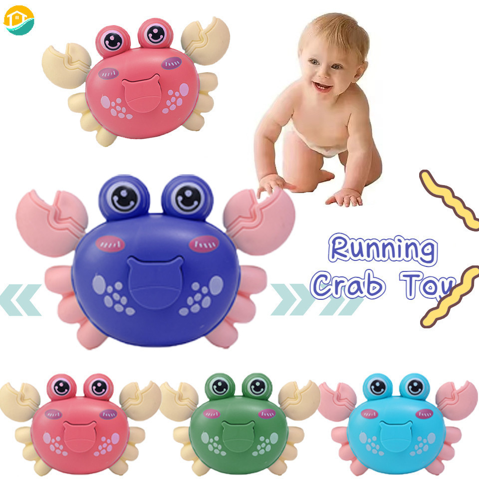 Cartoon Press Type Running Crab Run Away Toys for Babies Crawling ...