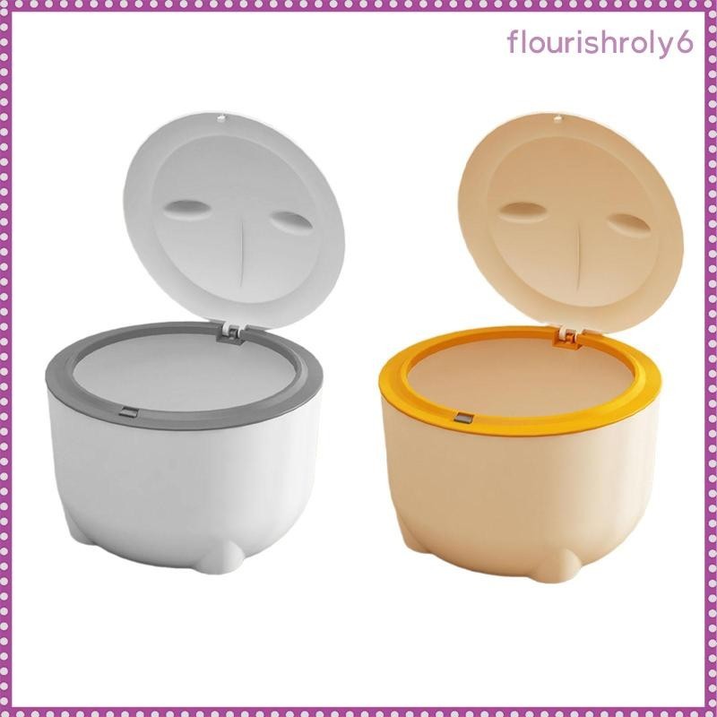 [flourishroly6] Hooded Cat Litter Trash Bin Dog Trash Can Easy to Clean