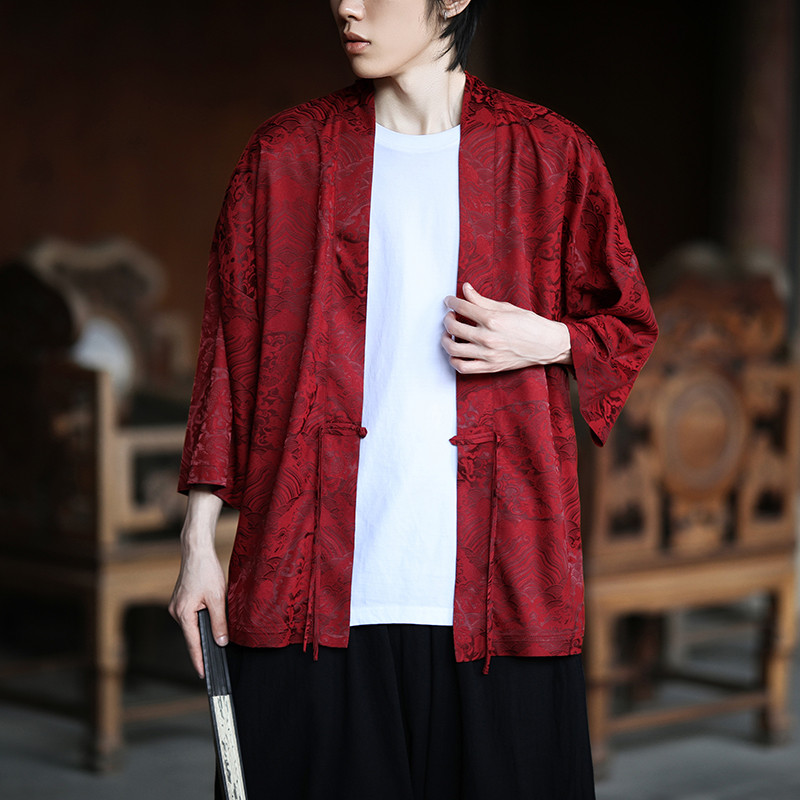 Chinese Style Dragon Patterned Ice Silk Hanfu Cardigan Jacket Layman's ...