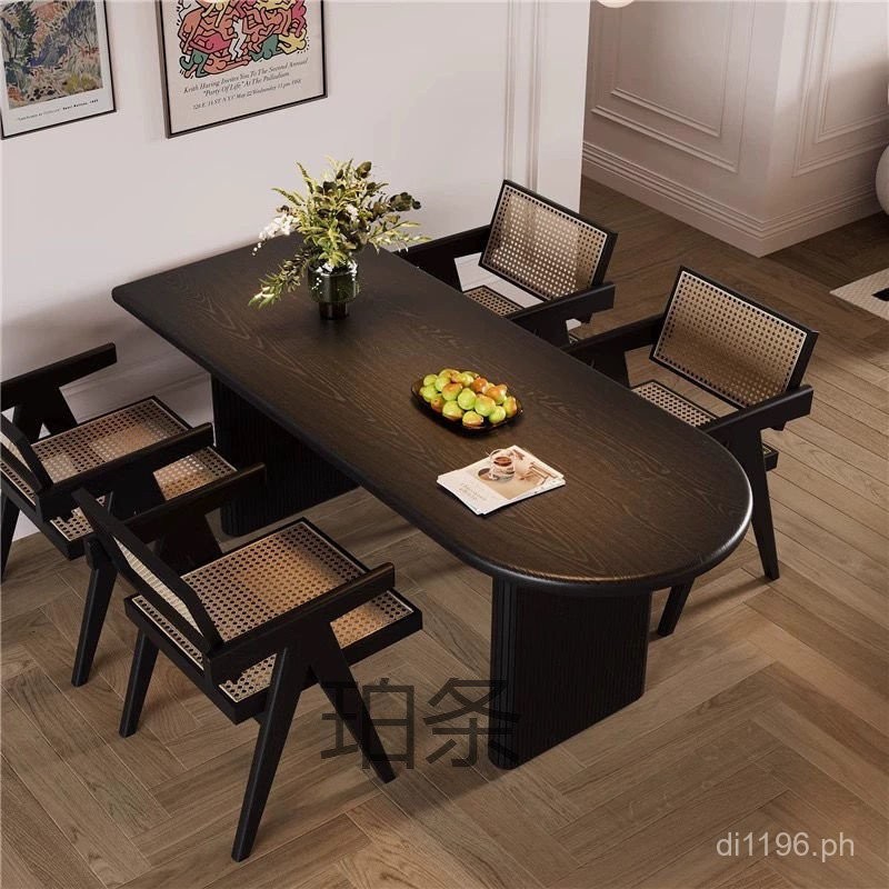 Integrated Small Apartment Dining Table Oval Dining Table Island Solid ...