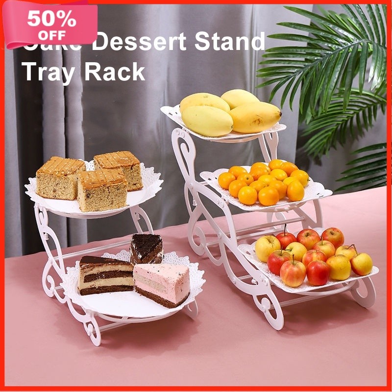 2Tier Cake Dessert Stand Cupcake Pastry Cookie Tray Rack Candy Buffet ...