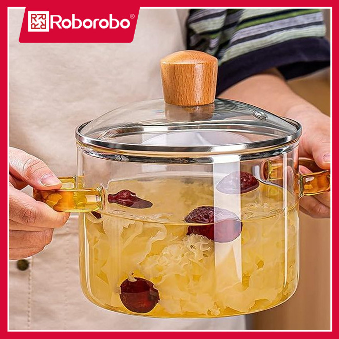 ROBO.PH Cooking Salad Bowl Pot Kitchen Glass Soup Heat-Resistant Gas ...